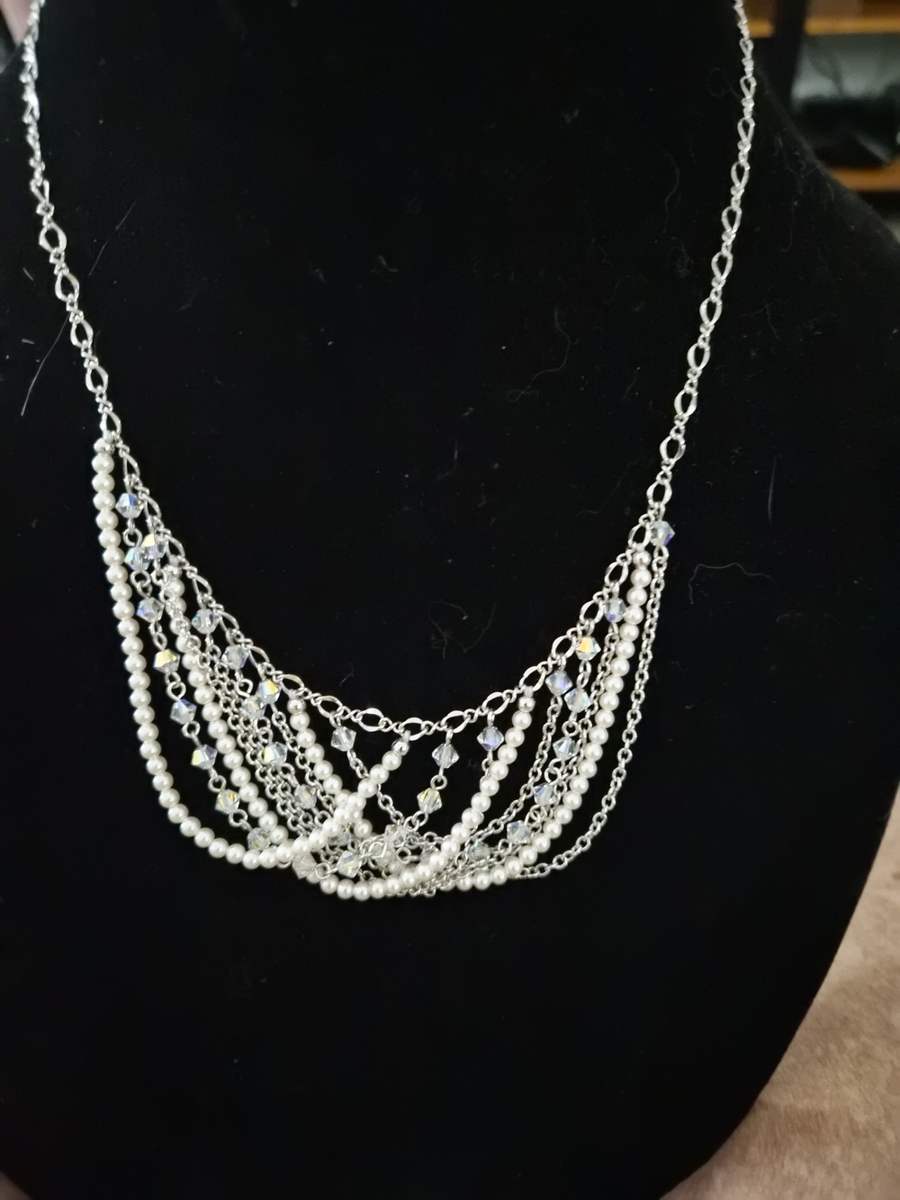 Touchstone Crystal Swept Away Multi-Strand Cascading Necklace